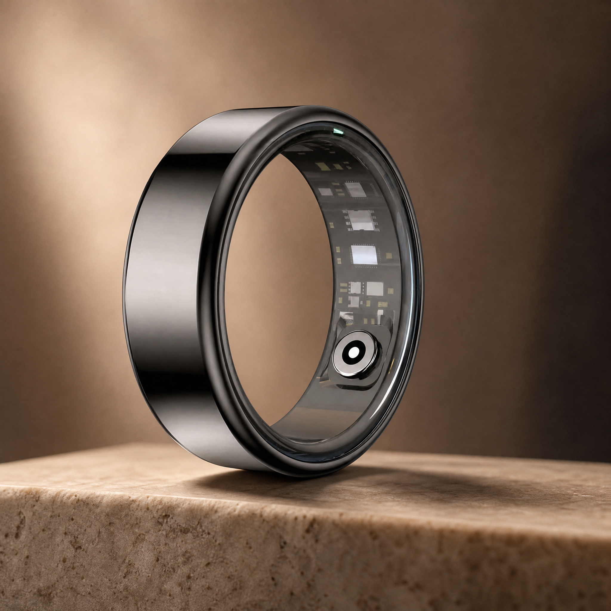 Vital Ring in Black titanium, cinematic product photo
