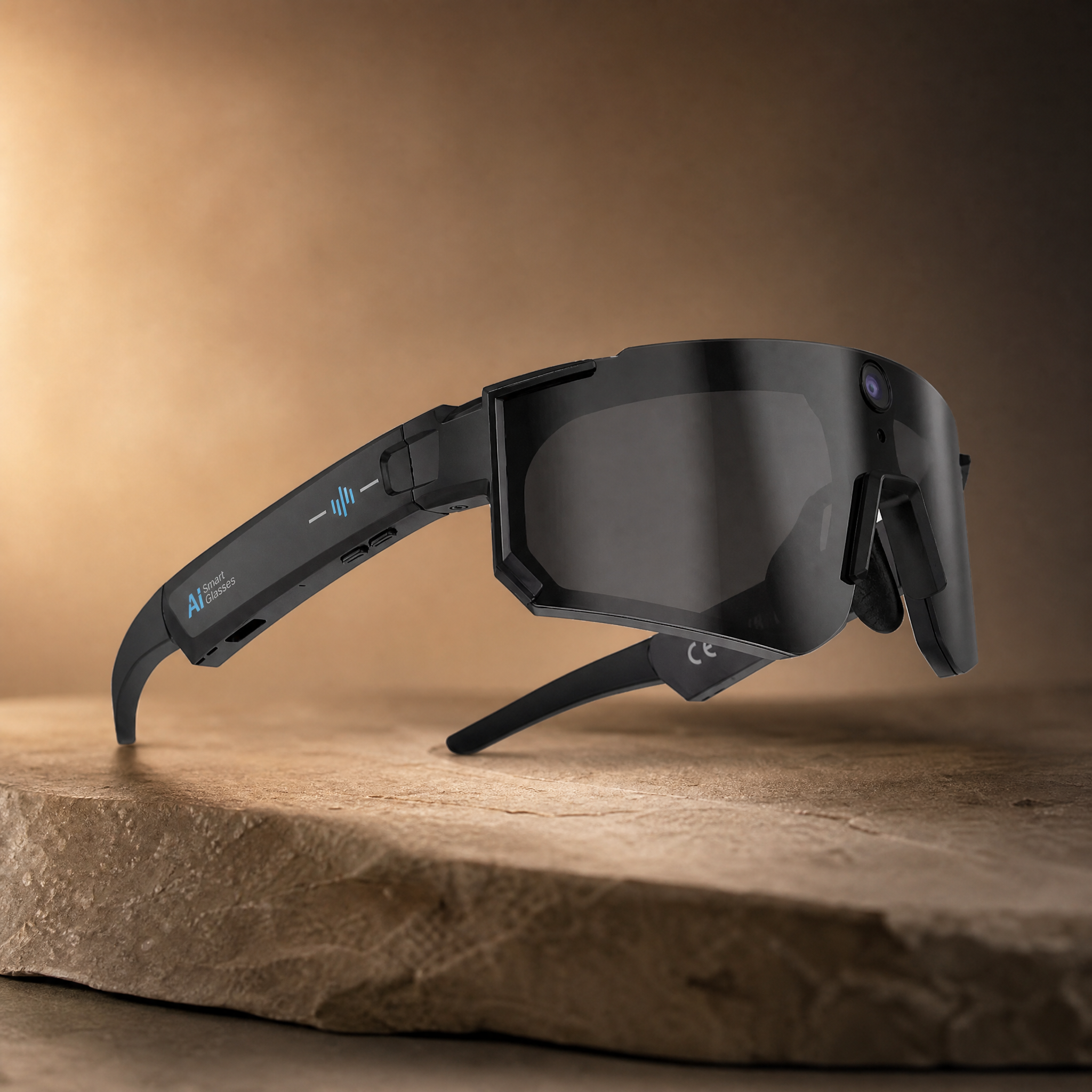 AI Smart Glasses detail angle, camera and speaker controls