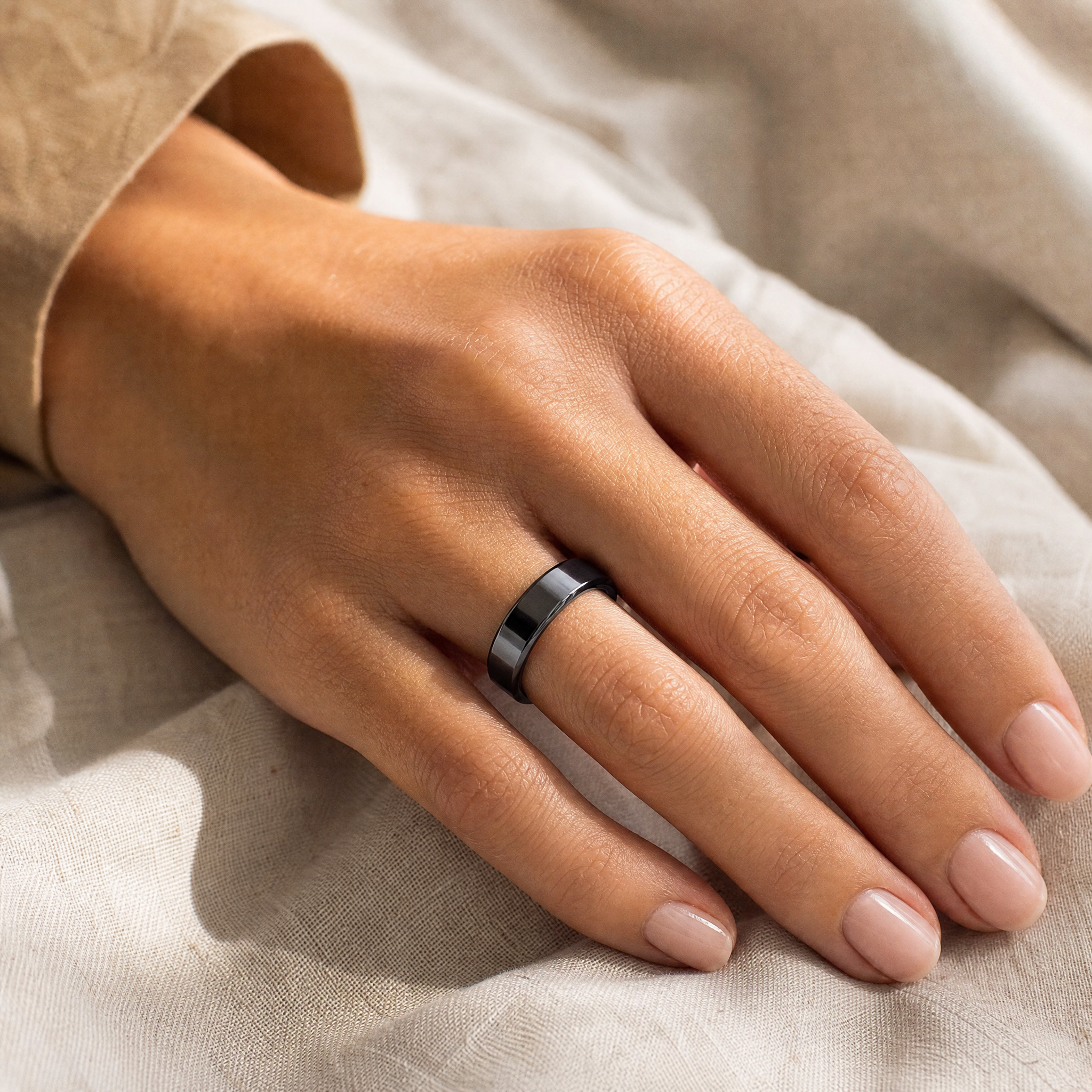 Vital Ring worn on hand, lifestyle photo