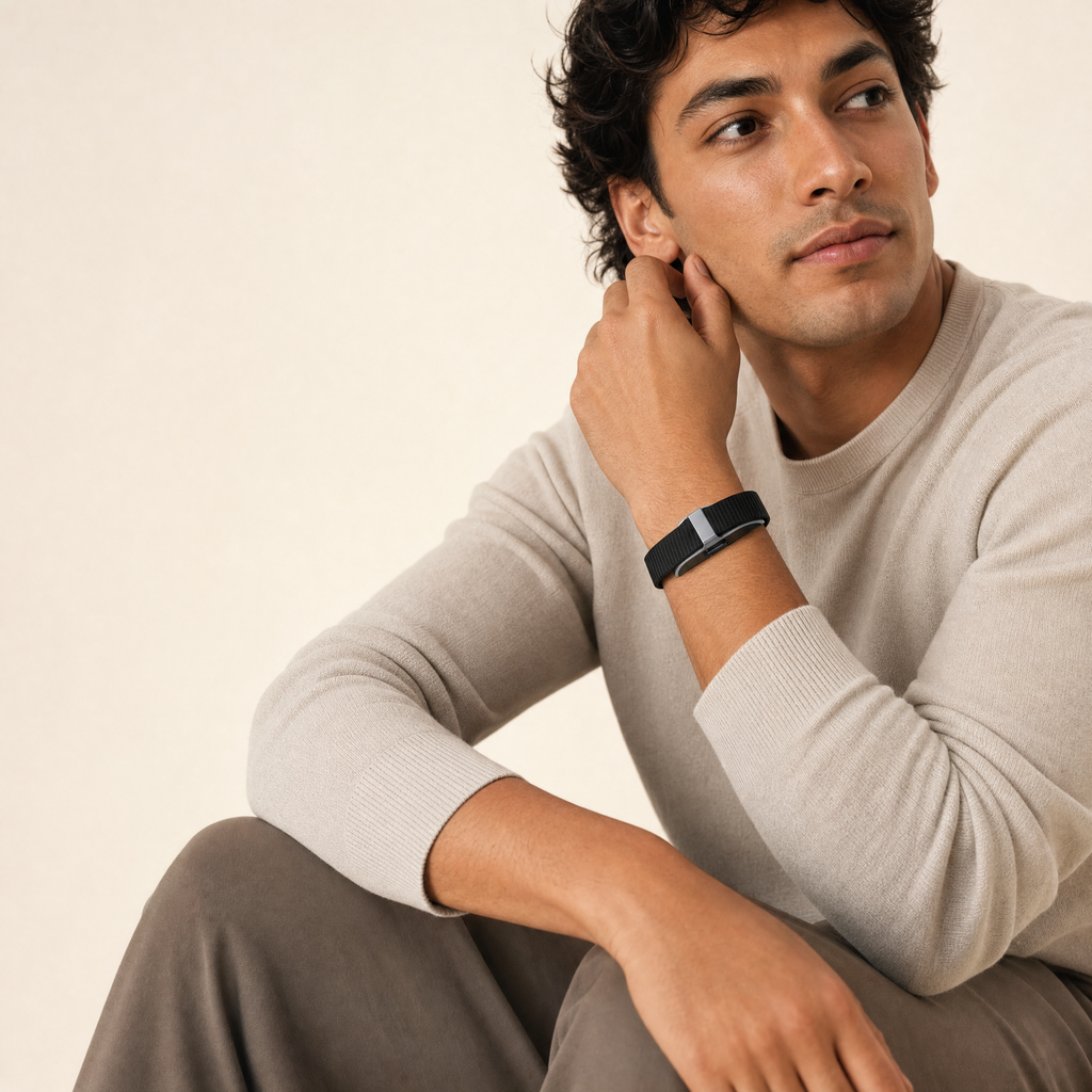 Smart Health Bracelet - Black, worn