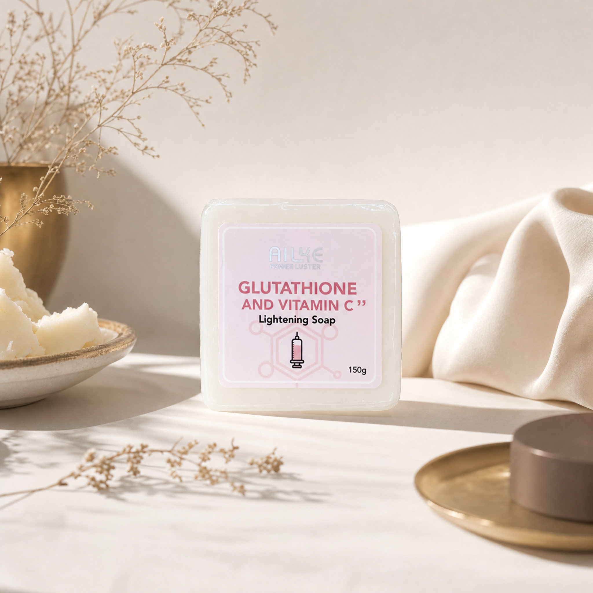 AILKE Brightening Lightening Soap with Vitamin C and Glutathione, 150g
