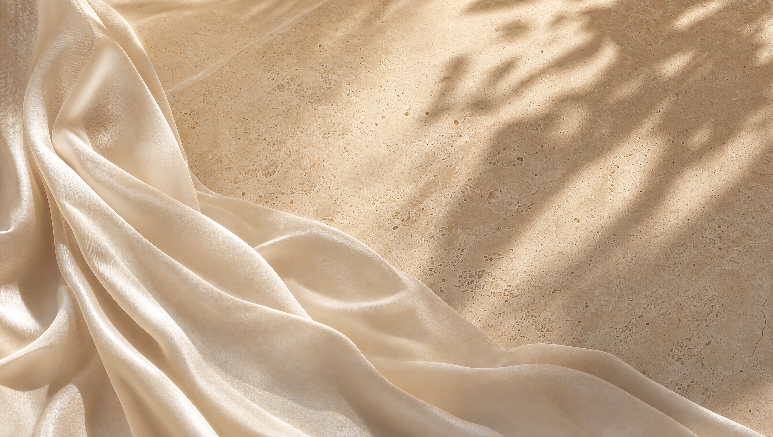 Cream silk and travertine texture